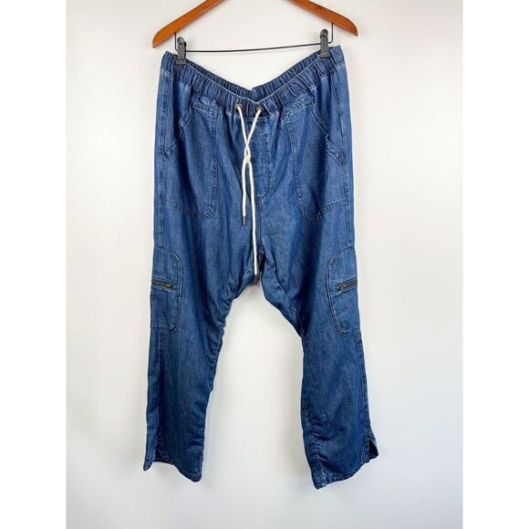Anthropologie PILCRO Cottage Utility Jeans Drawstring Waist Pull-onPants Sz XL - Picture 6 of 9